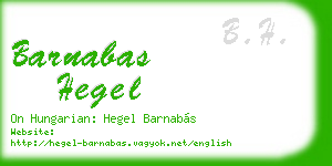 barnabas hegel business card
