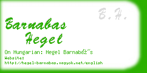 barnabas hegel business card